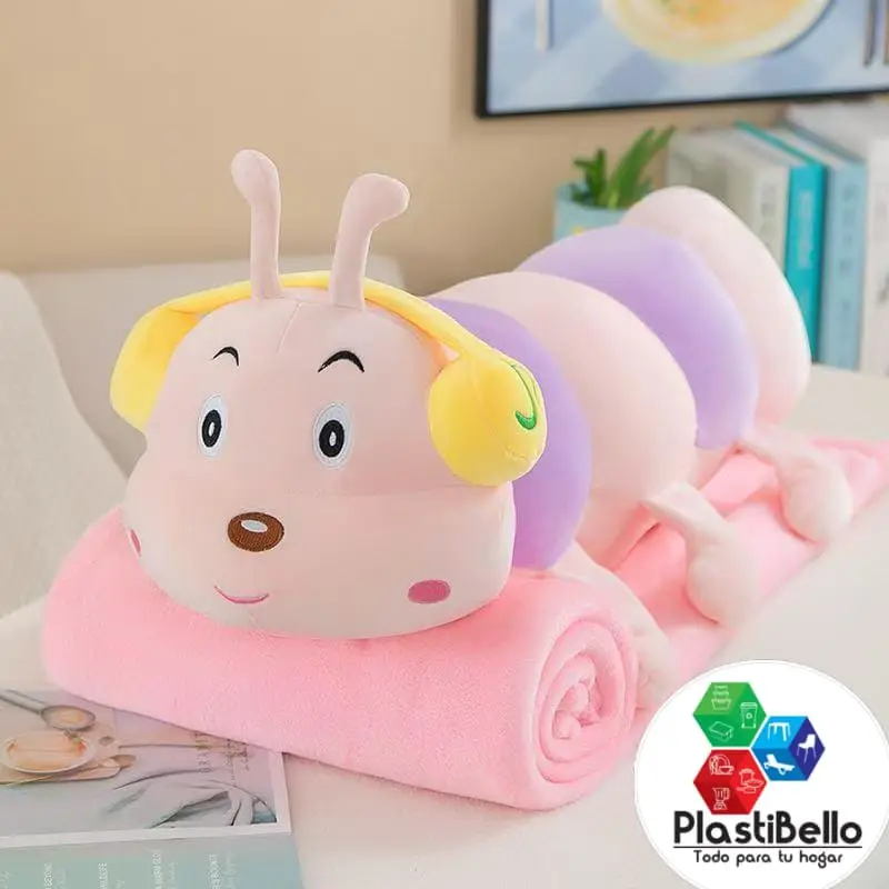 Peluche cobija gusano para hogar y negocio en Bello y Medellín
